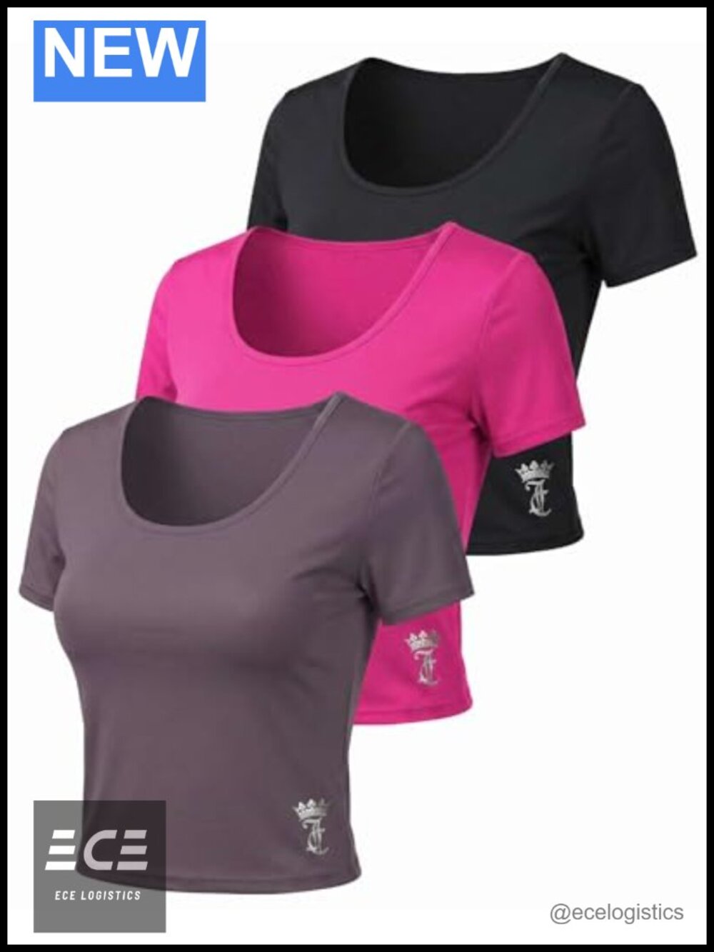 Womens Scoop Neck Crop Top Moisture Wicking Stretch Workout Yoga Tee